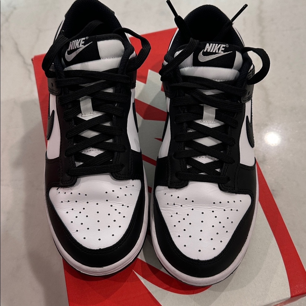 New Nike Womens Dunk Low Panda Black White 7.5
